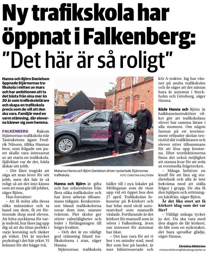 Falkenbergs Nyheter reprtage   Stjärnornas Trafikskola 23 april 2024 